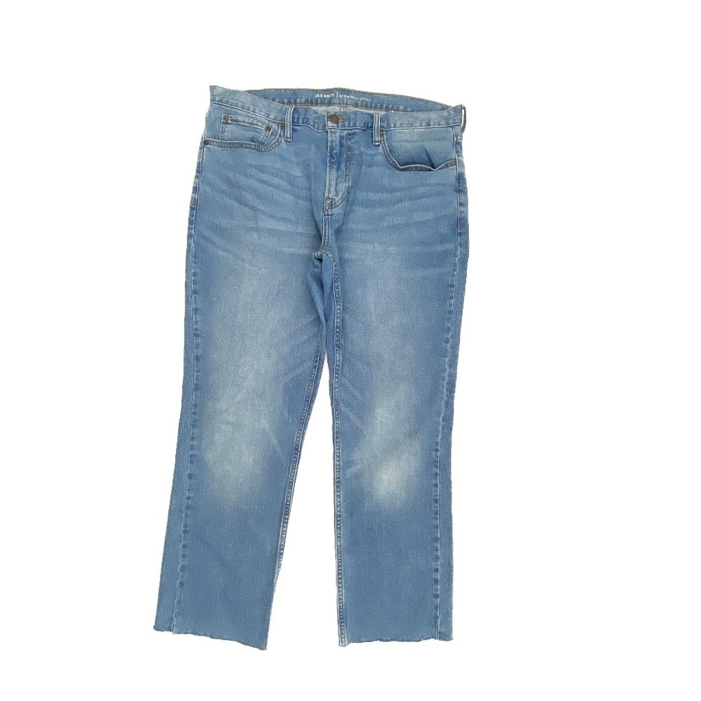 Old Navy Straight Leg Raw Hem Men's Size 36x28 Medium Wash Blue Denim Jeans
